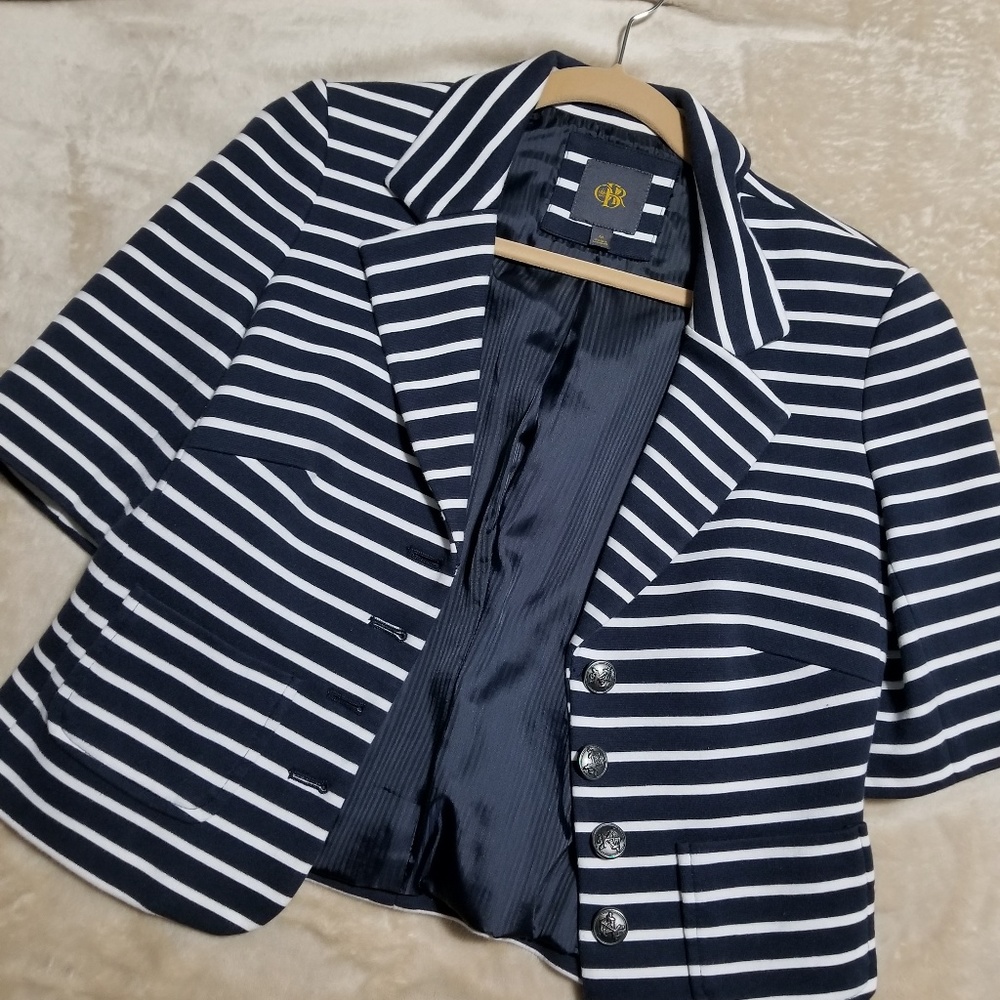 OBR Navy and White Striped Blazer